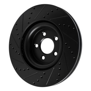 Ford Explorer Brake Rotor (1) - Front Right - R1 Concepts - Drilled & Slotted - Black - `20-`25